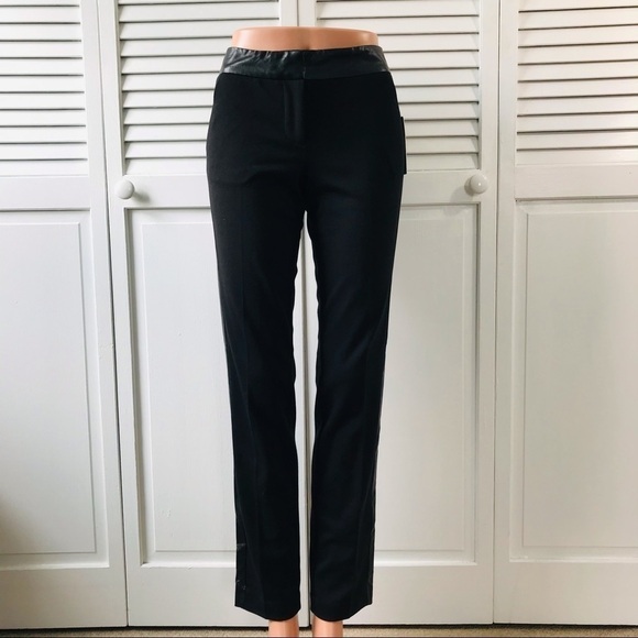 New LAUNDRY By Shelli Segal Faux Leather Trim Pant - Picture 1 of 10